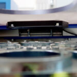 close-up of revolver inside the pneumatic tube system of QCS Rohrpost