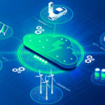 visual graphic about an all-electric and fully networked future through automation and digitalization in all areas.